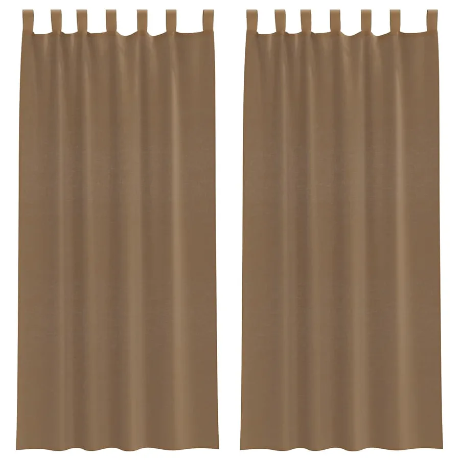 Voilages à œillets 2 pcs marron clair 140 x 225 cm - 2