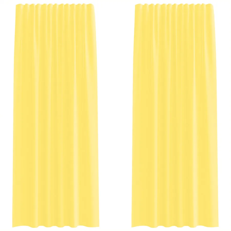Rideaux en voile avec passe-tringles 2 pcs jaune - 2