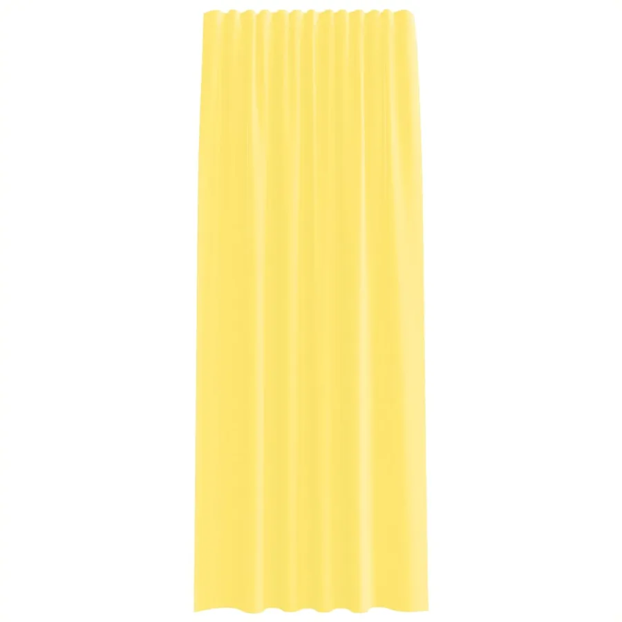 Rideaux en voile avec passe-tringles 2 pcs jaune - 4