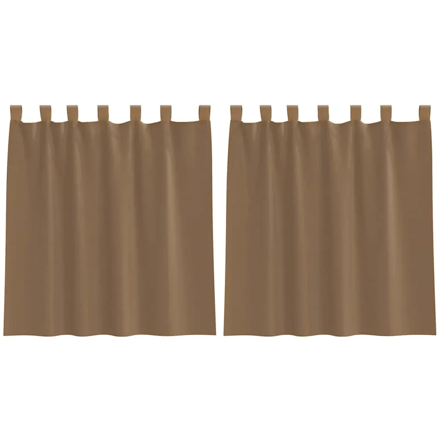 Voilages à œillets 2 pcs marron clair 140 x 140 cm - 2