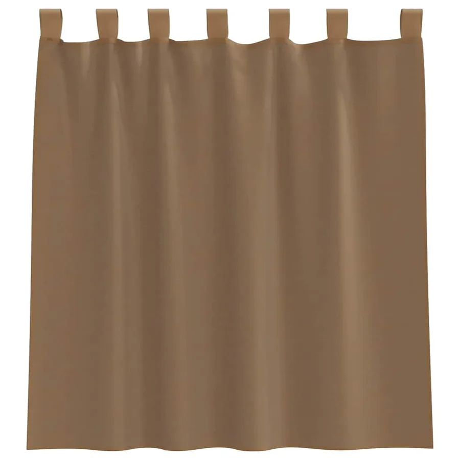 Voilages à œillets 2 pcs marron clair 140 x 140 cm - 4