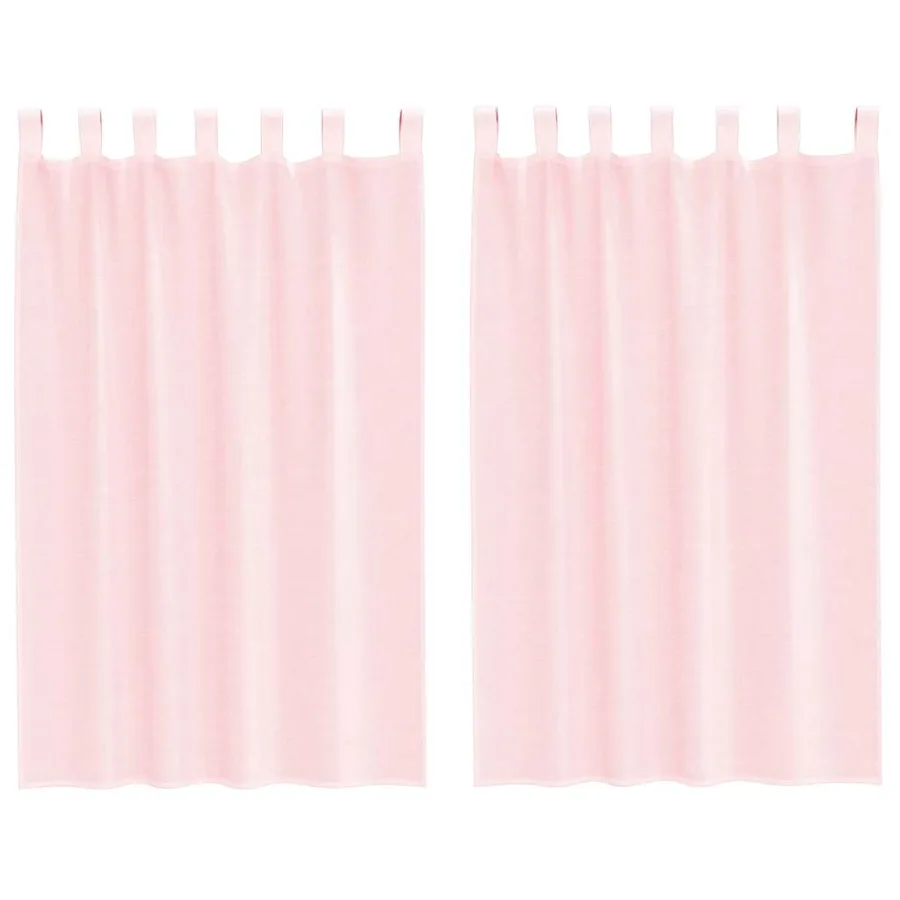 Voilages à œillets 2 pcs rose clair 140 x 175 cm - 2
