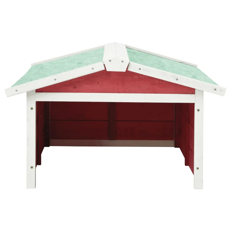 Garage de tondeuse à gazon 72x87x50 cm Rouge et blanc Sapin - 4
