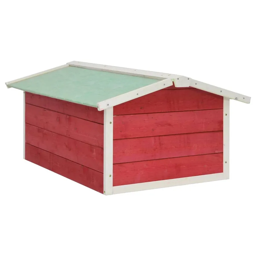 Garage de tondeuse à gazon 72x87x50 cm Rouge et blanc Sapin - 5