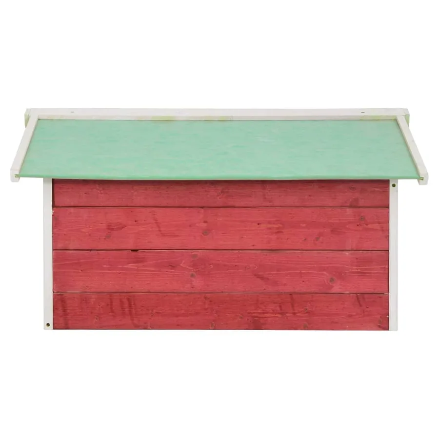 Garage de tondeuse à gazon 72x87x50 cm Rouge et blanc Sapin - 6