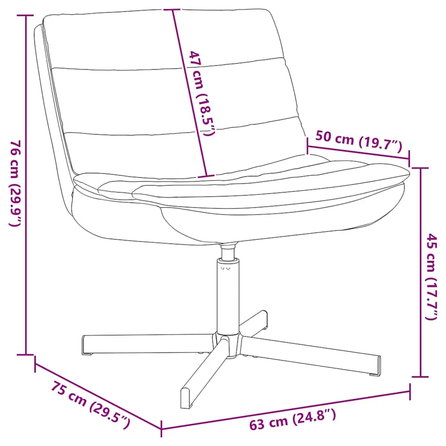 Chaise pivotante Gris 63 x 75 x 76 cm Simili cuir - 11