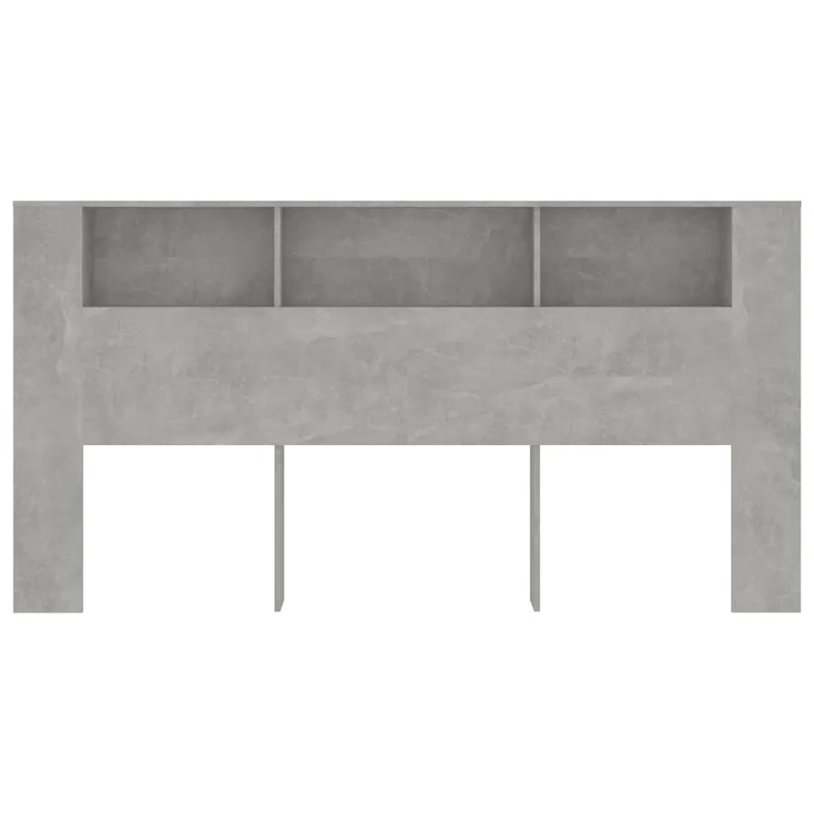 Armoire de tête de lit Gris béton 200x18,5x104,5 cm - 3