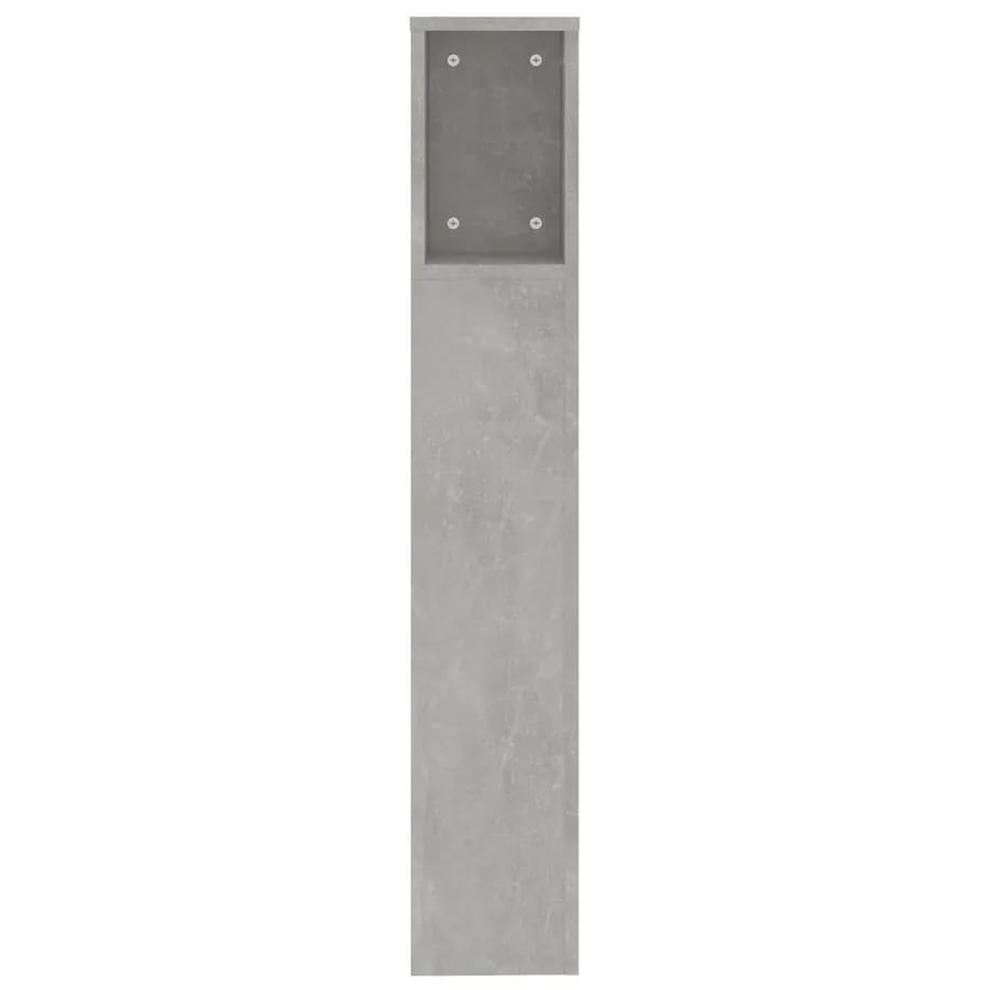 Armoire de tête de lit Gris béton 200x18,5x104,5 cm - 4