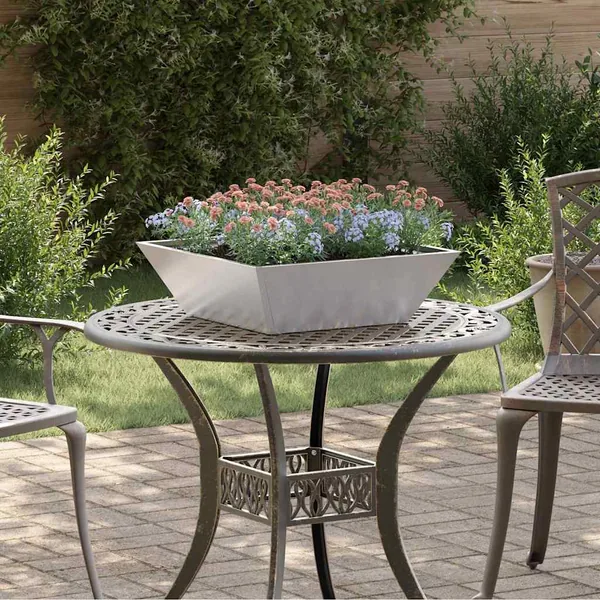 Cache-pot de jardin Argent 50 x 50 x 15 cm Acier inoxydable