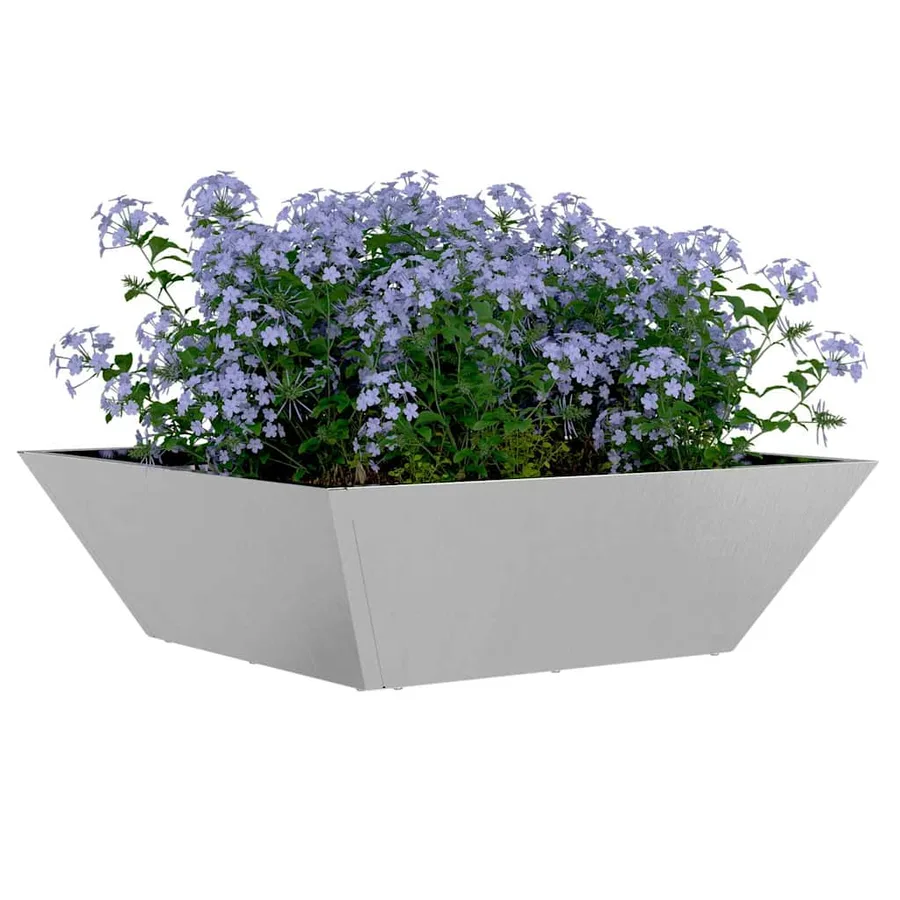 Cache-pot de jardin Argent 50 x 50 x 15 cm Acier inoxydable - 3