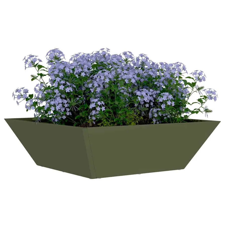 Cache-pot de jardin Vert olive 50 x 50 x 15 cm - 3