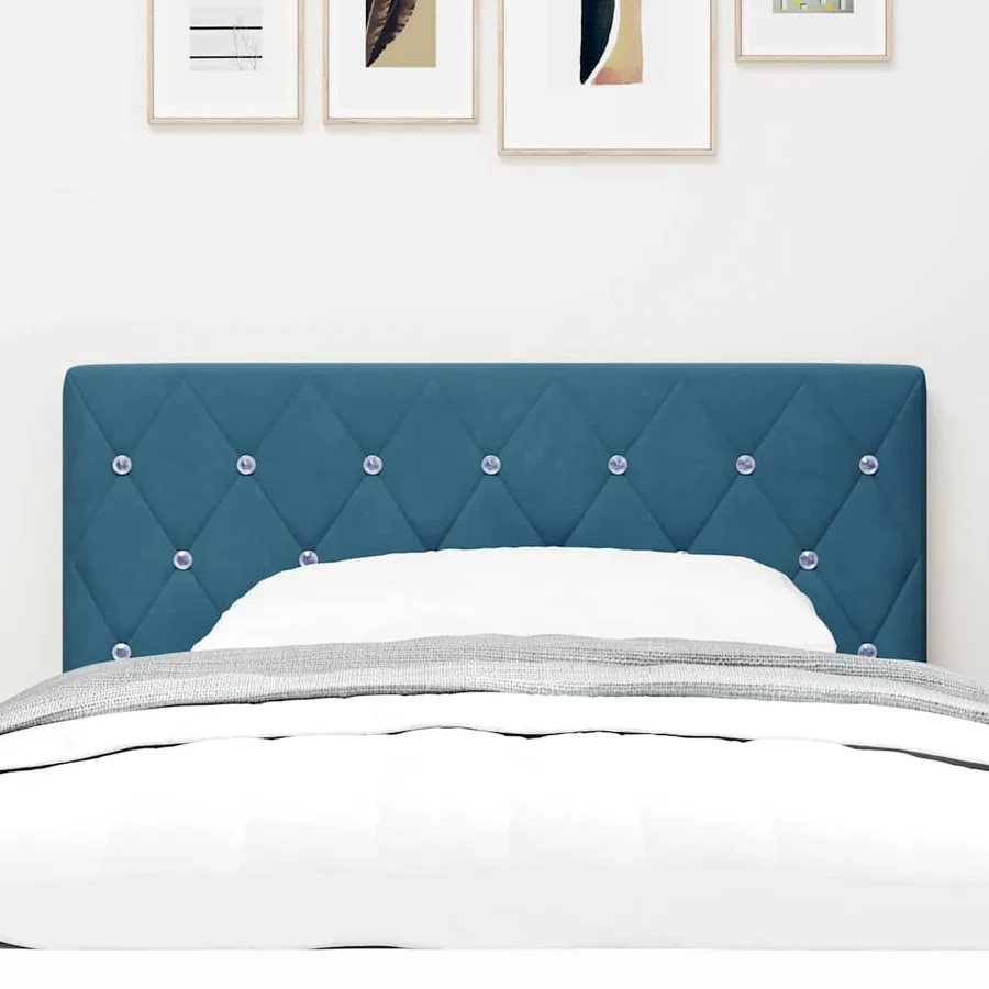 Tête de lit LED avec bandes LED Bleu foncé 90 cm Velours - 3