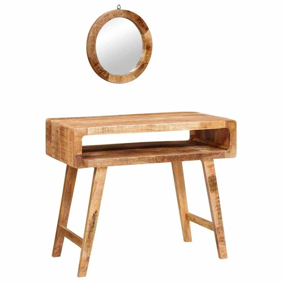 Table de Toilette Marron 90 x 76 x 45 cm Bois de mangue massif - 2