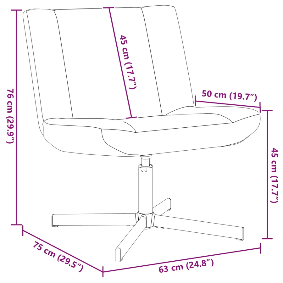 Chaise pivotante Rose 63 x 75 x 76 cm Peau de mouton - 7