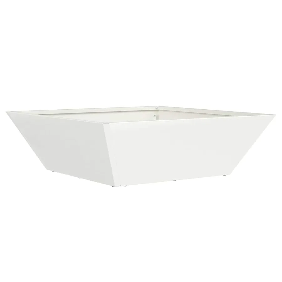 Cache-pot de jardin Blanc 50 x 50 x 15 cm Acier laminé à froid - 2