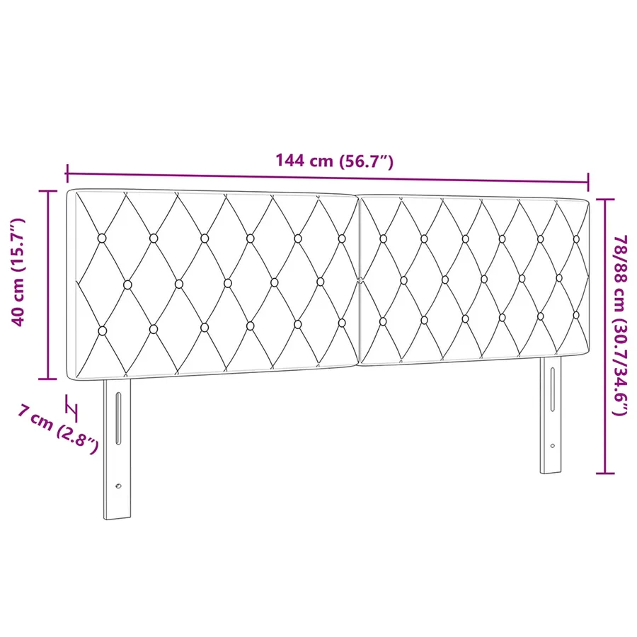 Tête de lit Bleu foncé 144 cm Velours - 7