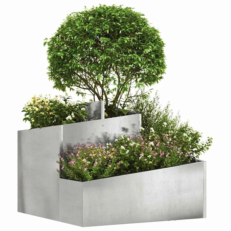 Cache-pot de jardin Argent 60 x 60 x 50 cm Acier inoxydable - 3