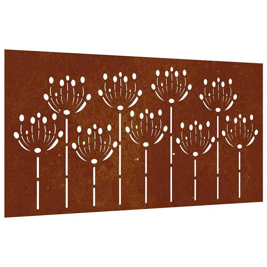 Décoration murale jardin 105x55 cm acier corten design de fleur - 2