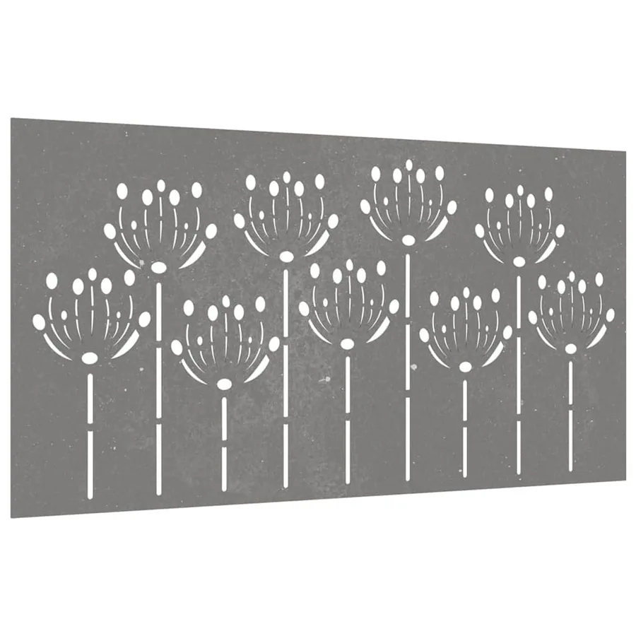 Décoration murale jardin 105x55 cm acier corten design de fleur - 3