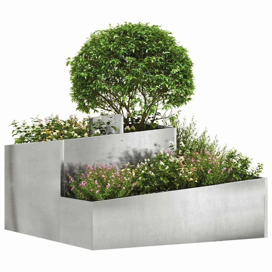 Cache-pot de jardin Argent 80 x 80 x 50 cm Acier inoxydable - 3