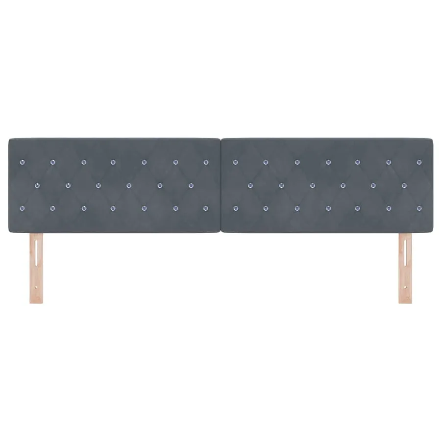 Tête de lit LED avec bandes LED Gris foncé 180 cm Velours - 5