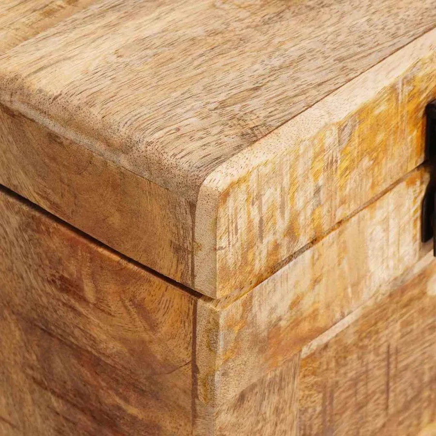 Boîte de rangement 70 x 35 x 40 cm bois de manguier massif - 9