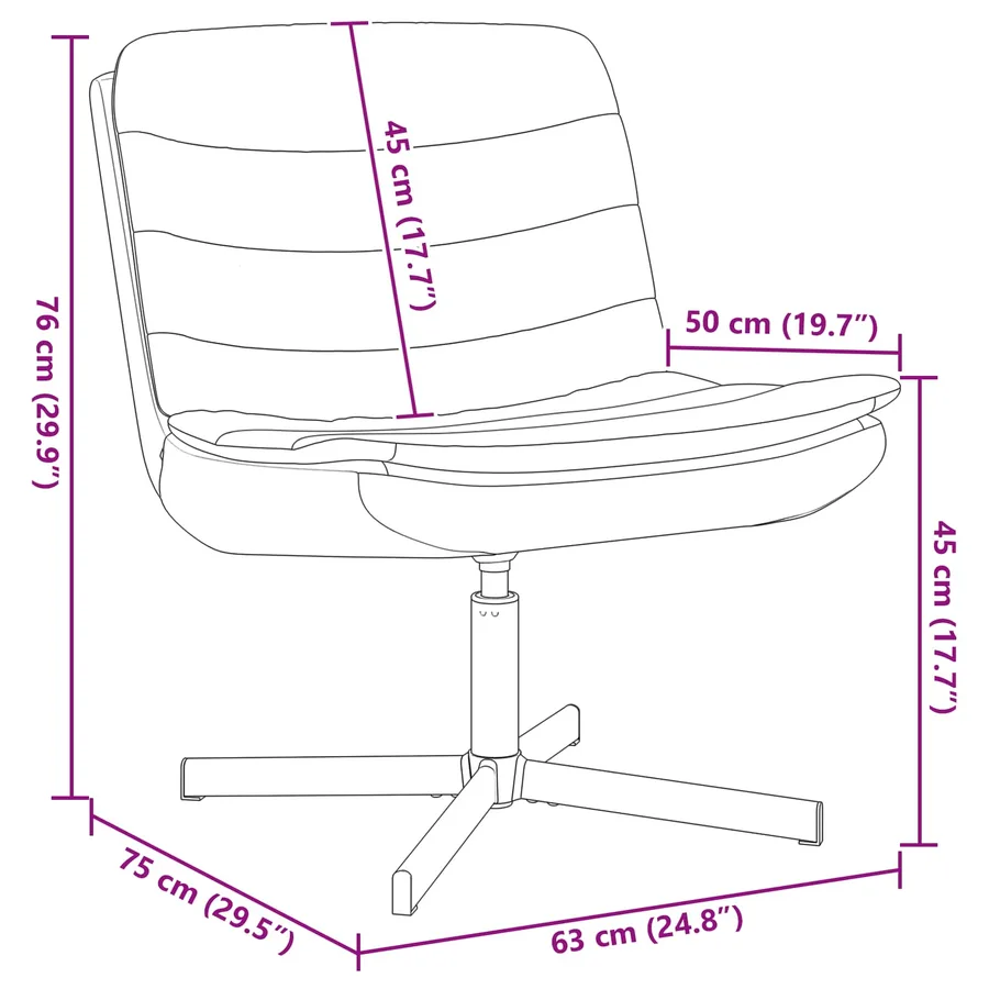 Chaise pivotante Bleu 63 x 75 x 76 cm tissu - 7