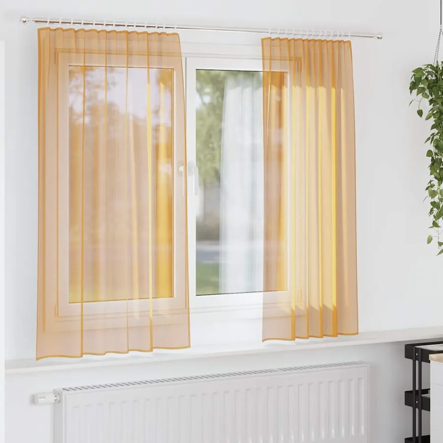 Rideaux en voile à œillets 2 pcs orange