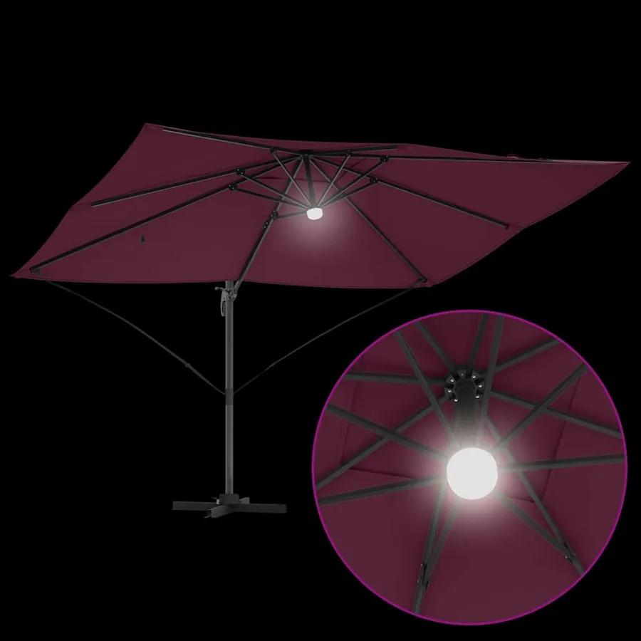 Parasol Bordeaux 351 x 250 x 253 cm Polyester et Aluminium - 11