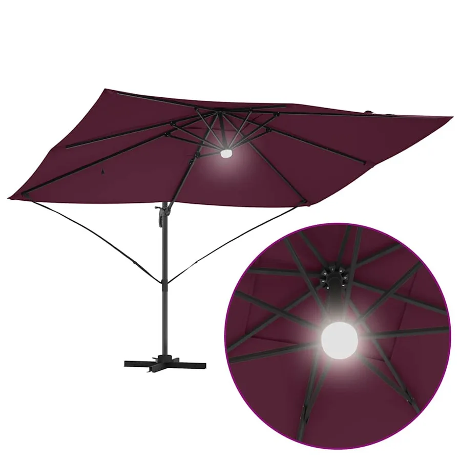 Parasol Bordeaux 351 x 250 x 253 cm Polyester et Aluminium - 12