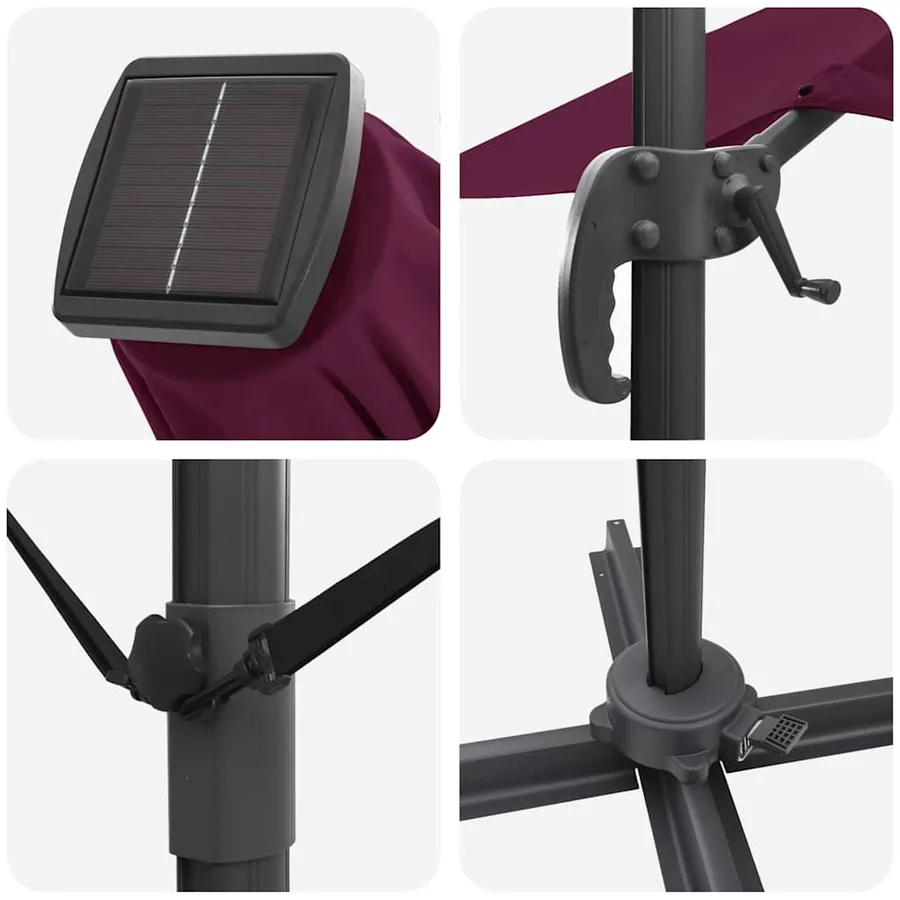 Parasol Bordeaux 352 x 251 x 265 cm Polyester et Aluminium - 10
