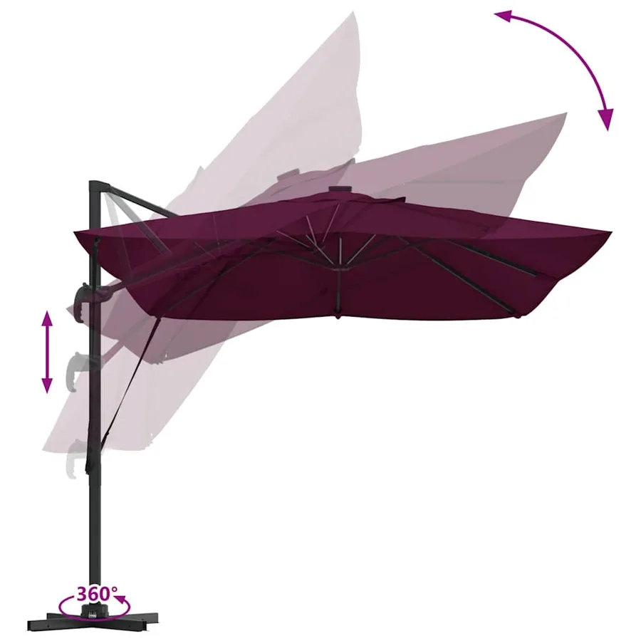 Parasol Bordeaux 352 x 251 x 265 cm Polyester et Aluminium - 13