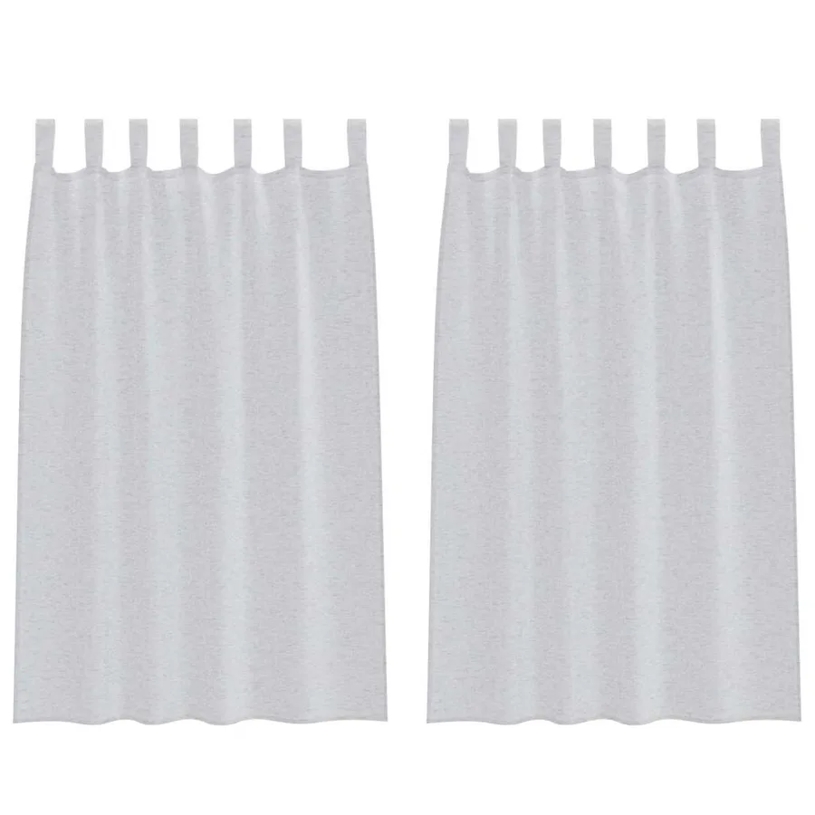 Rideau en Voile 2 pcs Gris clair 175 x 140 cm Polyester - 2