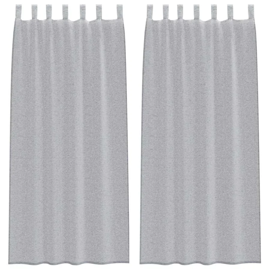 Rideau en Voile 2 pcs Gris foncé 245 x 140 cm Polyester - 2