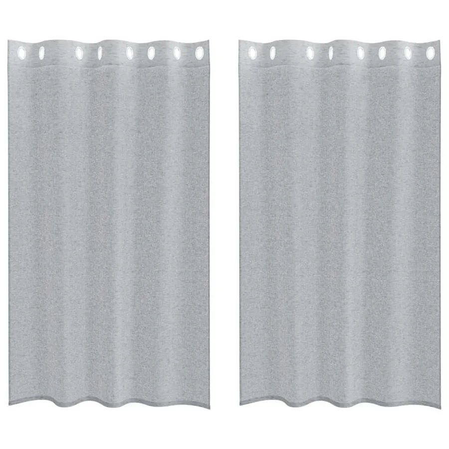 Rideau en Voile 2 pcs Gris foncé 175 x 140 cm Polyester - 2