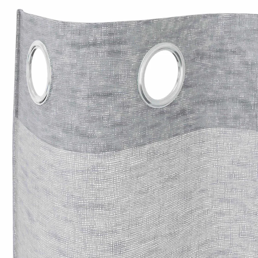 Rideau en Voile 2 pcs Gris foncé 175 x 140 cm Polyester - 5