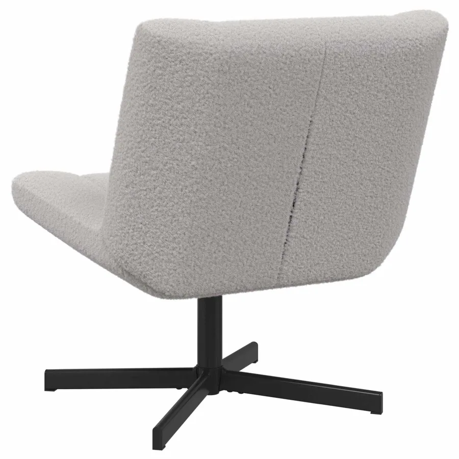 Chaise pivotante Gris clair 63 x 75 x 76 cm Peau de mouton - 5