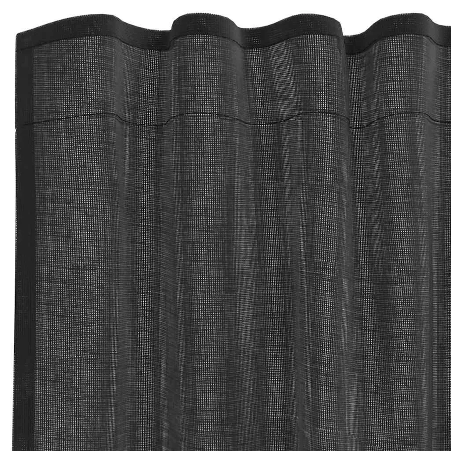 Rideaux en voile avec passe-tringles 2 pcs noir - 5