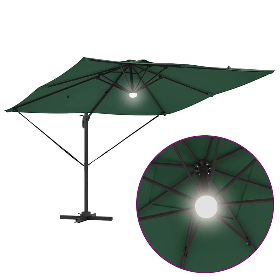 Parasol Roma Vert 286 x 284 x 270 cm Aluminium et polyester - 12