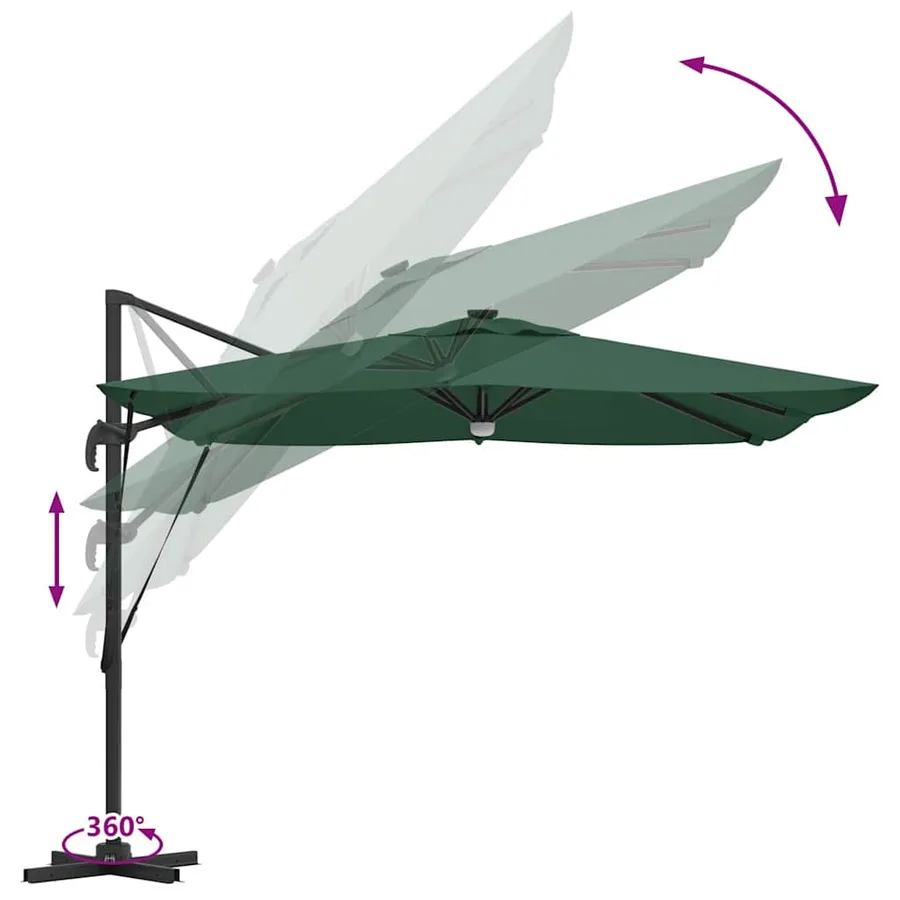 Parasol Roma Vert 286 x 284 x 270 cm Aluminium et polyester - 13