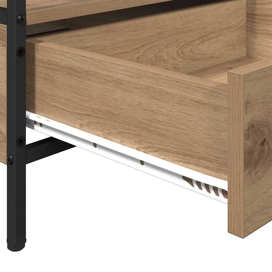 Table basse chêne artisanal 100 x 51 x 45 cm Bois d'ingénierie - 10