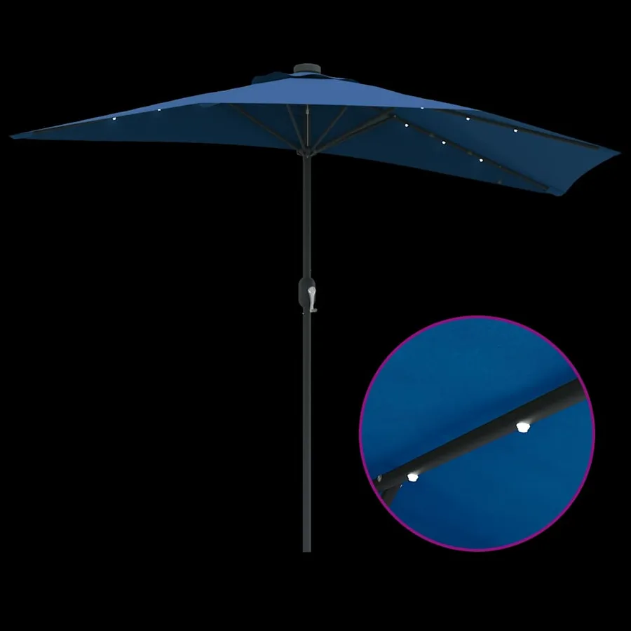 Parasol de jardin 294 x 150 x 224 cm Polyester et Acier Azur - 10