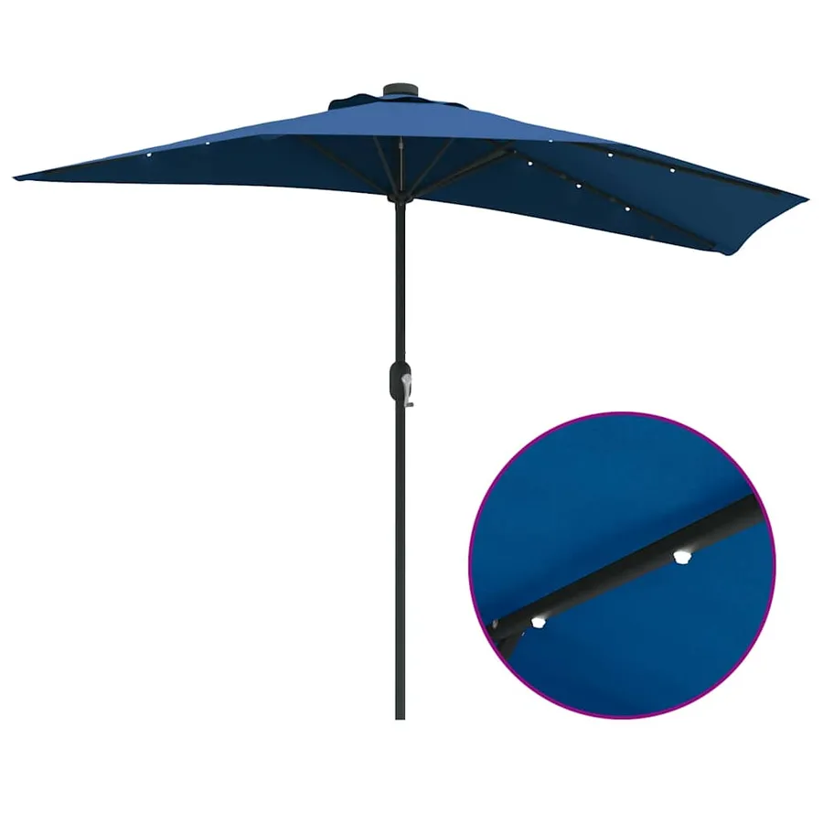 Parasol de jardin 294 x 150 x 224 cm Polyester et Acier Azur - 11