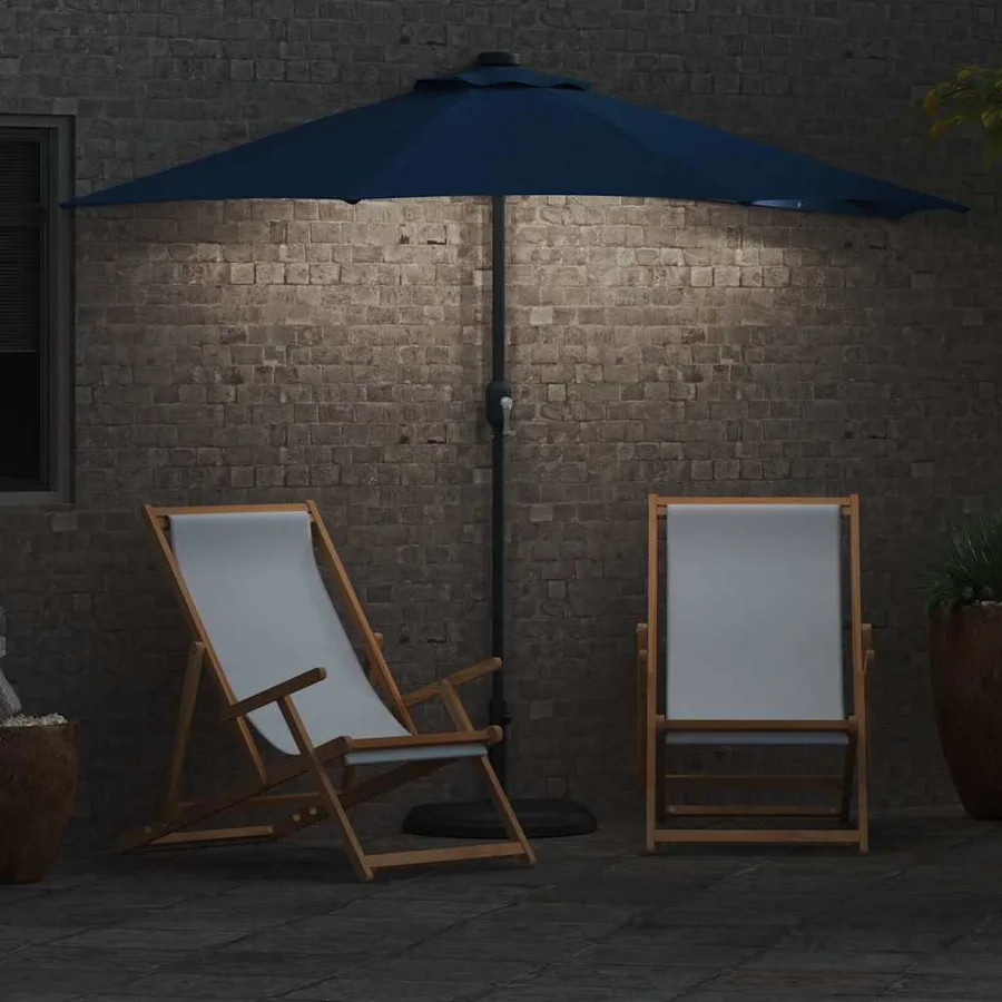 Parasol de jardin 294 x 150 x 224 cm Polyester et Acier Azur - 4