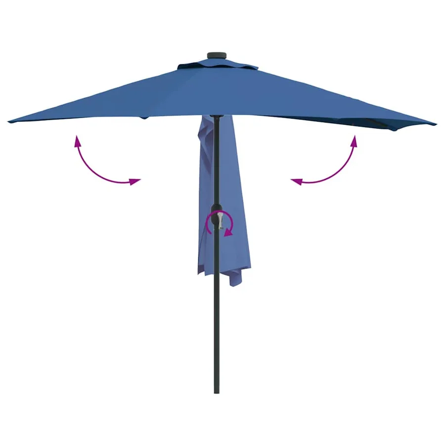 Parasol de jardin 294 x 150 x 224 cm Polyester et Acier Azur - 9