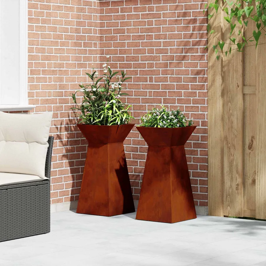 Jardinière à pilier 2 pc Rouillé 35 x 35 x 73 cm - 4