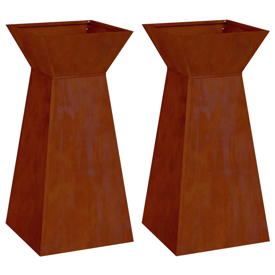 Jardinière à pilier 2 pc Rouillé 35 x 35 x 73 cm - 5