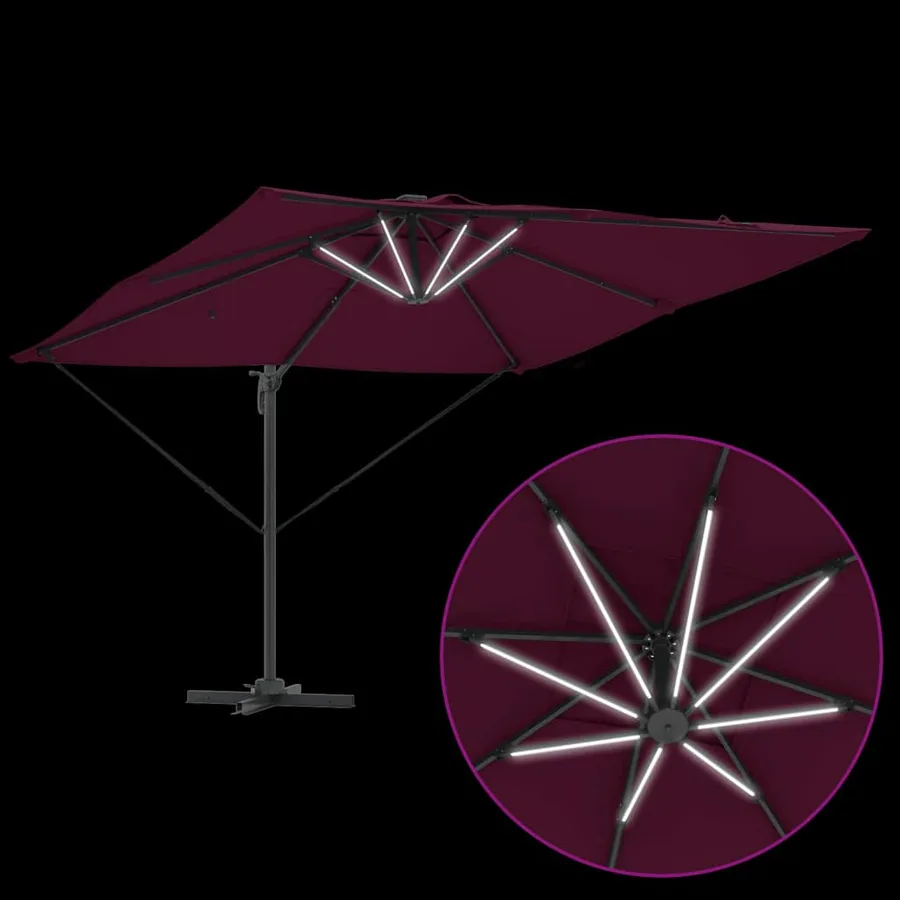 Parasol Bordeaux 286 x 284 x 270 cm Aluminium et polyester - 11