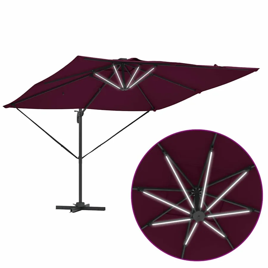 Parasol Bordeaux 286 x 284 x 270 cm Aluminium et polyester - 12
