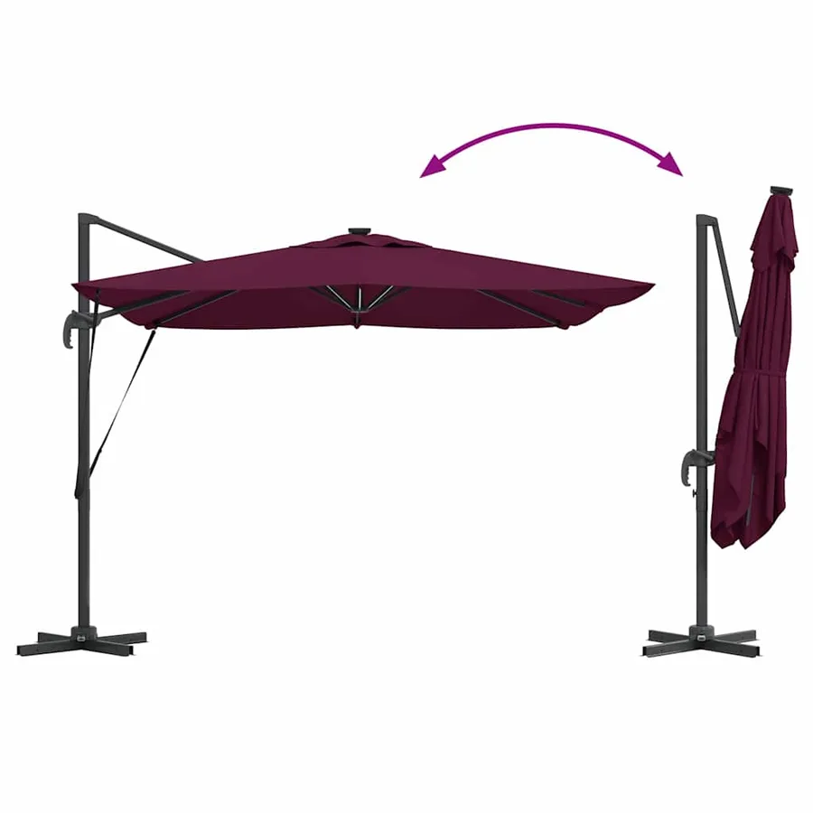 Parasol Bordeaux 286 x 284 x 270 cm Aluminium et polyester - 14